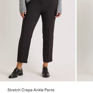 Black Stretch Crepe Ankle Pants